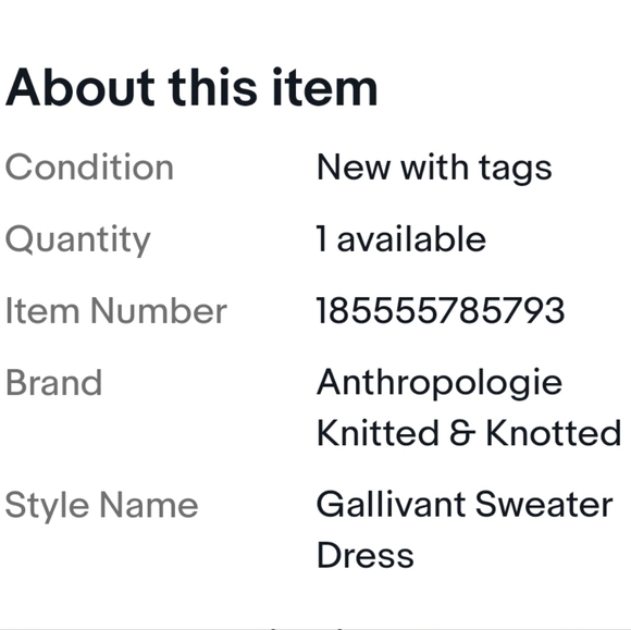 ✨️Anthropologie 'Knitted & Knotted" pleated black metallic Midi  Sweater Dress✨️ - Picture 5 of 5